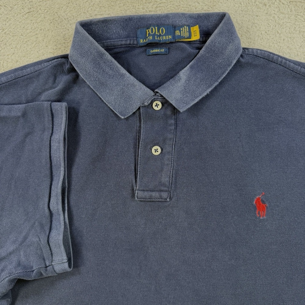 Polo Ralph Lauren Shirt Mens 2XL Navy Short Sleeve Classic Fit Pony Casual